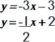 y = -3x – 3